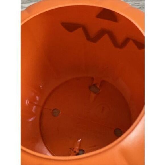 VTG Halloween Pumpkin Jack OLantern Pail Orange General Foam Plastics Norfolk VA - Picture 3 of 5